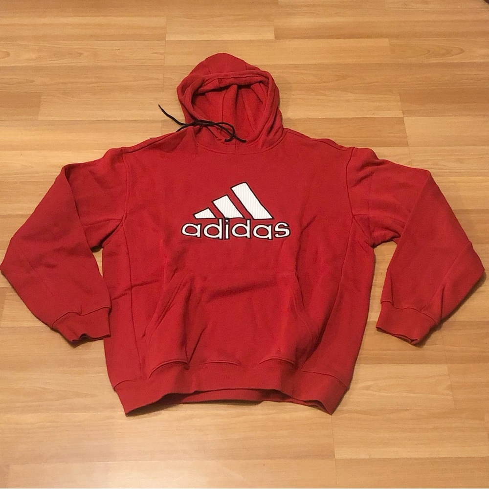 Adidas Red Pullover Hoodie Size L